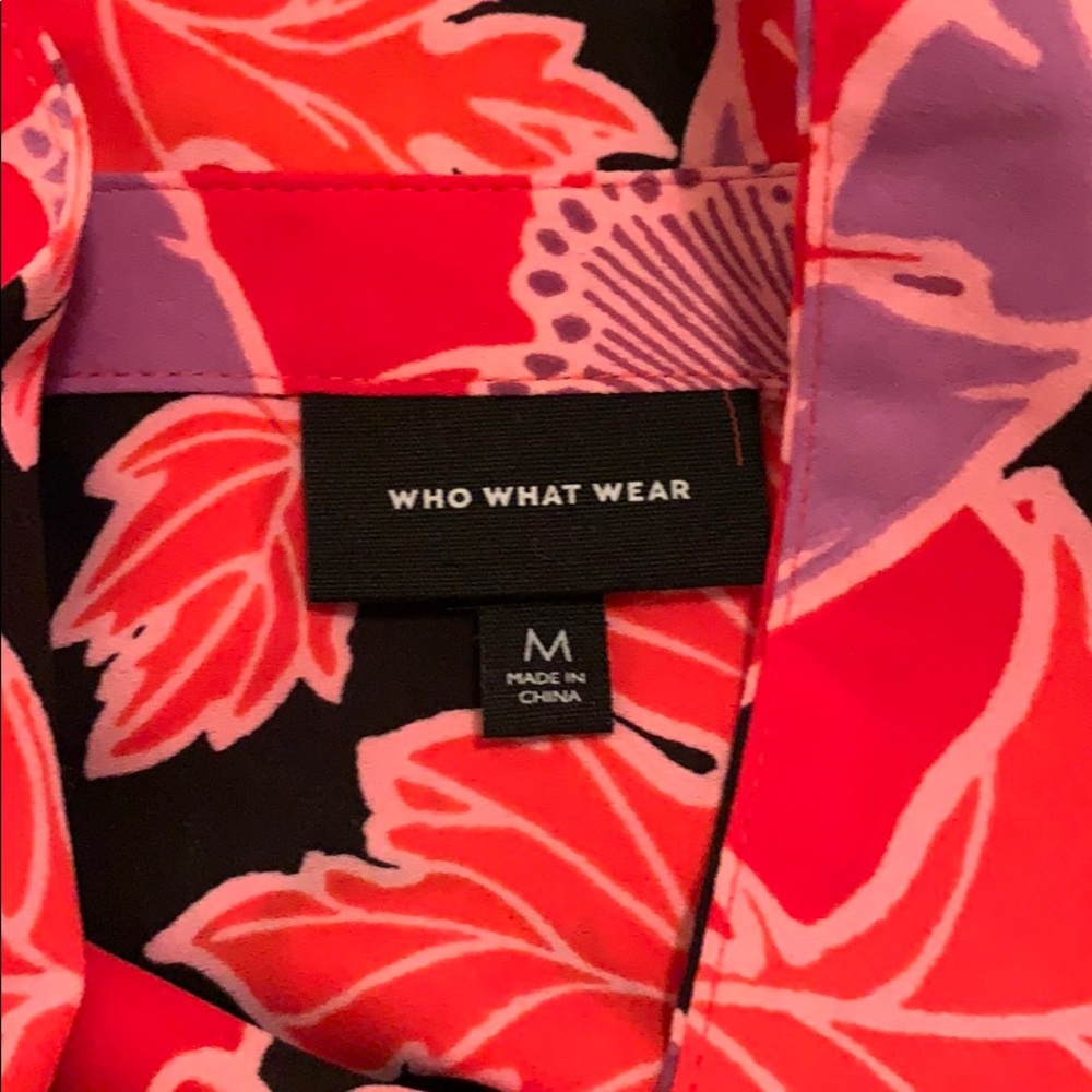 Multi Color Blouse With Ruffle Sleeves Size M - image 2